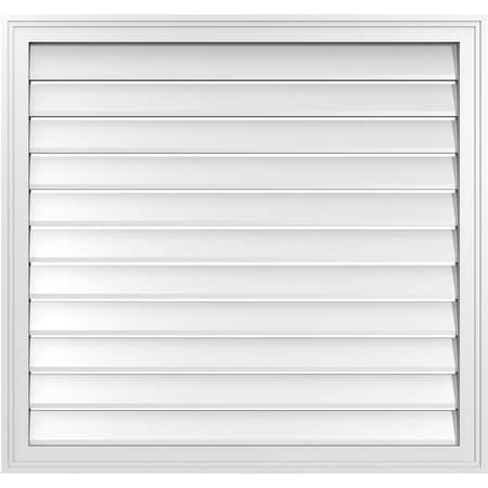 Ekena Millwork Vertical Surface Mount PVC Gable Vent: Functional, w/ 2"W x 1-1/2"P Brickmould Frame, 36"W x 34"H GVPVE36X3402SF